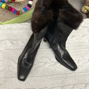 Cole Haan Very Soft Leather with Mink Fur, size 8 in good condition